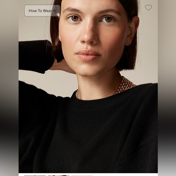 NEW J. Crew Women's Black 100% Cashmere Relaxed Boyfriend Crewneck Sweater XS - Picture 3 of 9